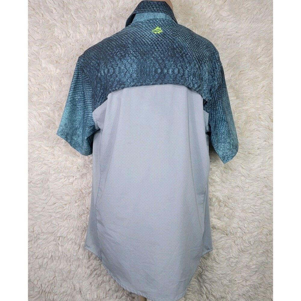 Loco Skailz Mens Size S Fishing Short Sleeve Shirt Breathable Zip Pickets Blue X - Picture 4 of 5